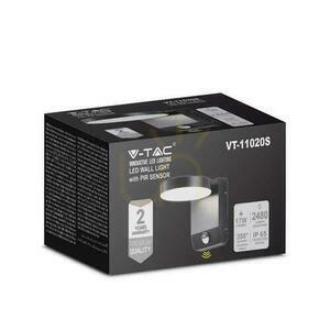 Proiector fațadă corp de iluminat V-TAC 17W LED senzor de mișcare rotund negru IP65 VT-11020S 4000K 2520lm small 5