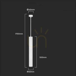 Lampă suspendată V-TAC VT-976-500-W, tub din aluminiu alb 50 cm, 1×GU10 small 5