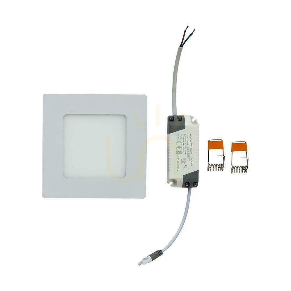 Afişa V-TAC Premium LED Downlight Panel 6W Square 120x120 VT-607 6400K 490lm V-TAC Premium LED Downlight Panel 6W Square 120x120 VT-607 6400K 490lm