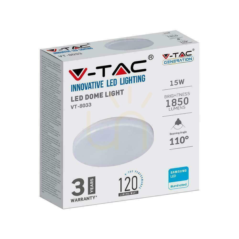 Afişa Plafon de suprafață rotund V-TAC 15W LED SAMSUNG CHIP IP44 120Lm/W VT-8033 3000K 1850lm 3 ani garanție Plafon de suprafață rotund V-TAC 15W LED SAMSUNG CHIP IP44 120Lm/W VT-8033 3000K 1850lm 3 ani garanție