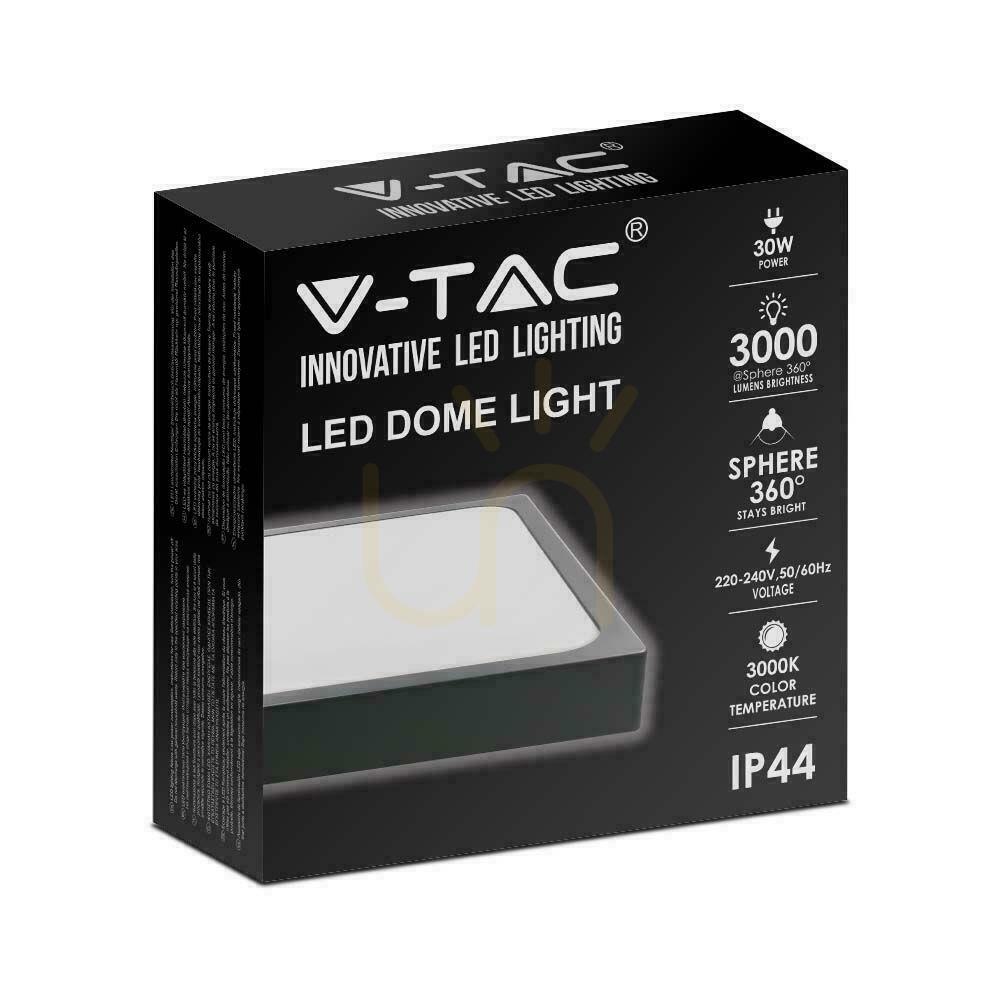 Afişa Plafond V-TAC 30W LED pătrat IP44 42x42cm negru VT-8630B-SQ 6500K 3000lm Plafond V-TAC 30W LED pătrat IP44 42x42cm negru VT-8630B-SQ 6500K 3000lm