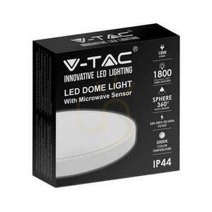Plafond V-TAC 18W LED rotund IP44 Microwave senzor de mișcare 23cm alb VT-8618S-W-RD 3000K 1800lm small 2