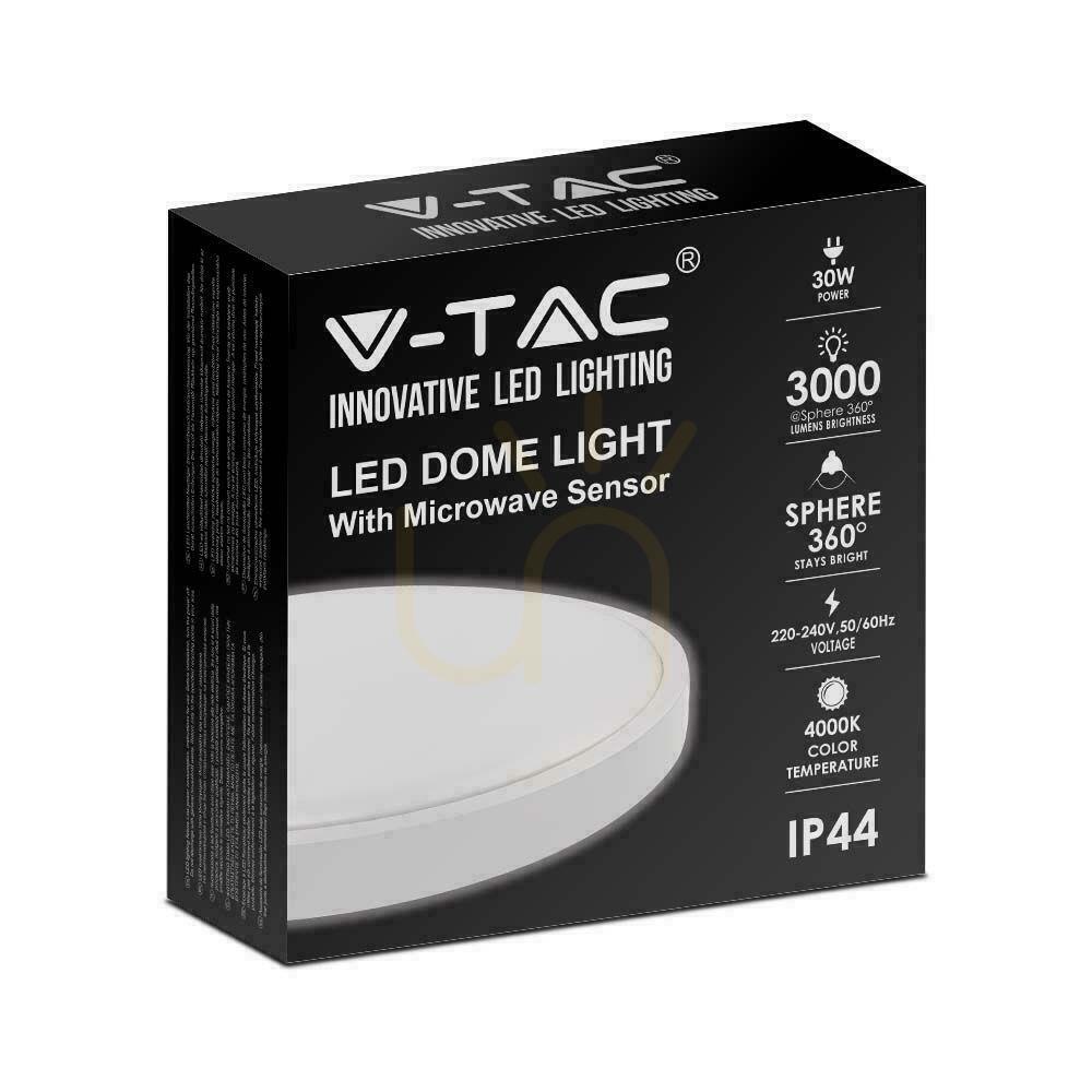 previzualizare Plafond V-TAC 30W LED rotund IP44 cuptor cu microunde senzor de mișcare 42cm alb VT-8630S-W-RD 4000K 3000lm Plafond V-TAC 30W LED rotund IP44 cuptor cu microunde senzor de mișcare 42cm alb VT-8630S-W-RD 4000K 3000lm