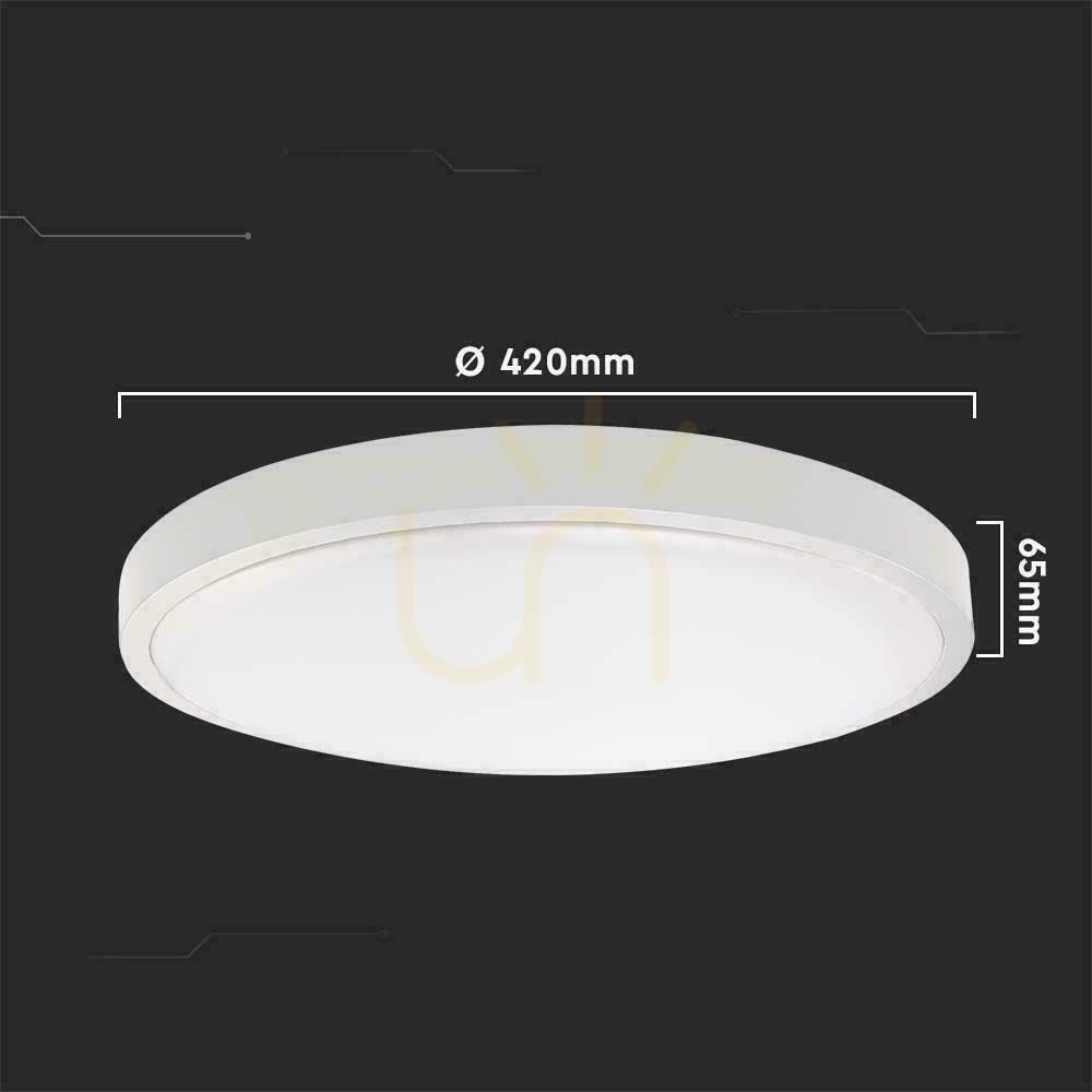 Afişa Plafond V-TAC 30W LED rotund IP44 cuptor cu microunde senzor de mișcare 42cm alb VT-8630S-W-RD 4000K 3000lm Plafond V-TAC 30W LED rotund IP44 cuptor cu microunde senzor de mișcare 42cm alb VT-8630S-W-RD 4000K 3000lm