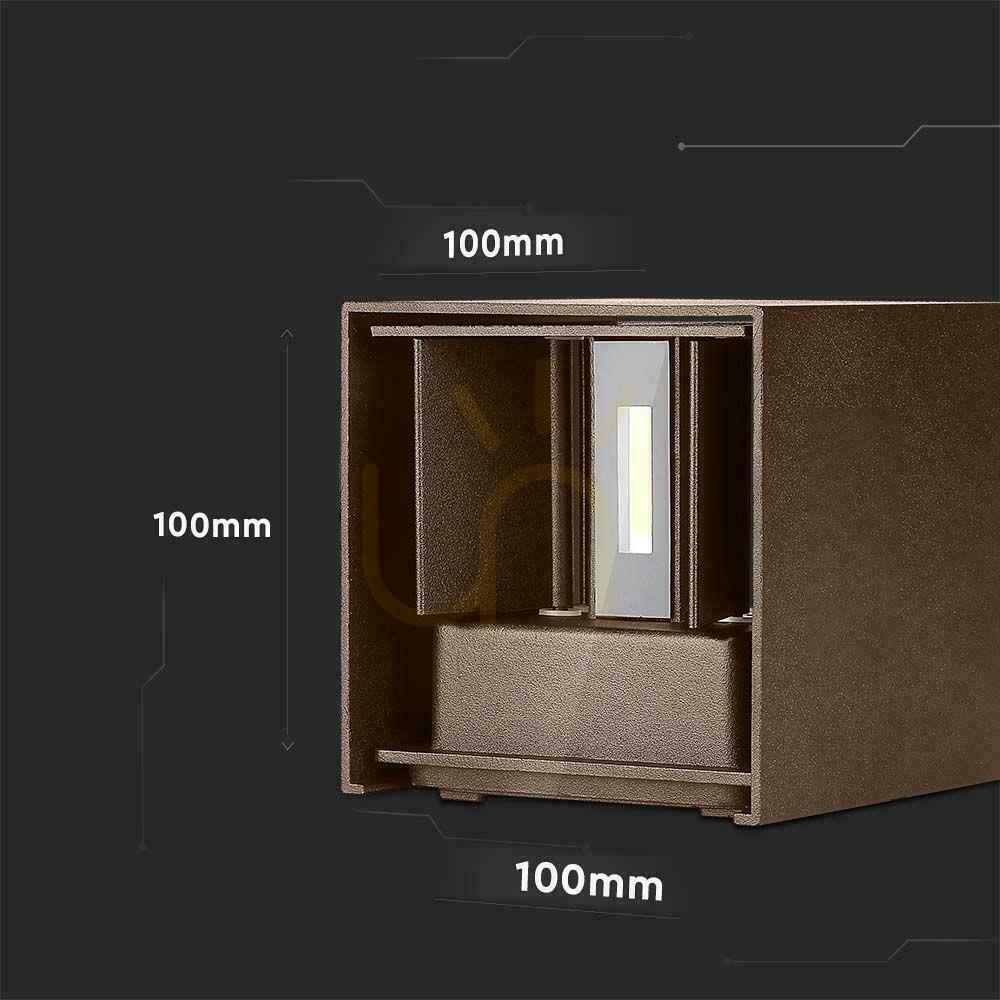 Vedere V-TAC 11W LED Wall Luminaire Top Bottom reglabil Bronz Corten Square IP65 VT-759-12 3000K 1360lm V-TAC 11W LED Wall Luminaire Top Bottom reglabil Bronz Corten Square IP65 VT-759-12 3000K 1360lm