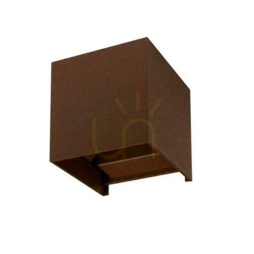 Verifica V-TAC 11W LED Wall Luminaire Top Bottom reglabil Bronz Corten Square IP65 VT-759-12 3000K 1360lm