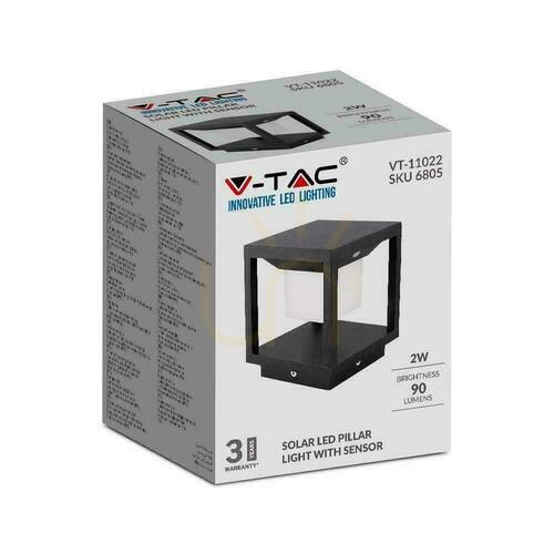 Verifica Garden Pole Solar V-TAC 2W LED senzor de mișcare IP65 negru VT-11022 3000K 90lm 3 ani garanție