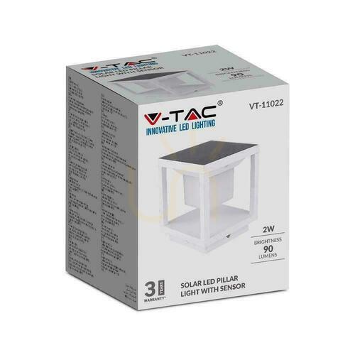 Verifica Garden Pole Solar V-TAC 2W LED senzor de mișcare IP65 alb VT-11022 3000K 90lm 3 ani garanție