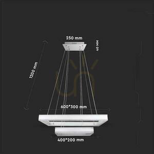 V-TAC 100W Lumina moale candelabru pandantiv LED Luminaire Dimmable alb VT-101-2D 3000K 6300lm 3 ani garanție small 2