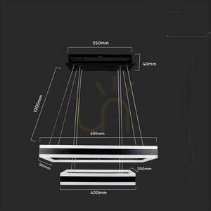 V-TAC 100W lumina moale candelabru pandantiv LED Luminaire Dimmable negru VT-101-2D-B-N 3000K 6300lm 3 ani garanție small 2