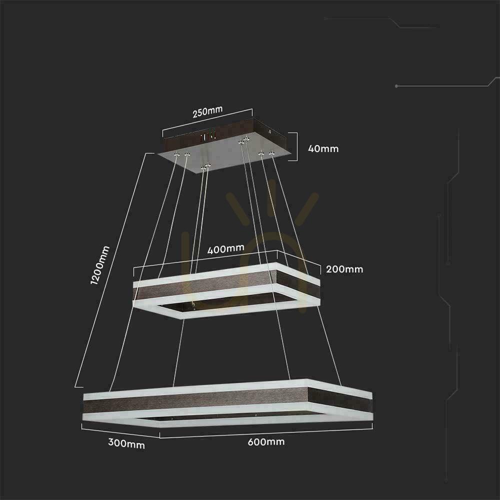 Spectacol V-TAC 100W lumina moale candelabru pandantiv LED Luminaire Dimmable cafea VT-101-2D-C-N 3000K 6300lm 3 ani garanție V-TAC 100W lumina moale candelabru pandantiv LED Luminaire Dimmable cafea VT-101-2D-C-N 3000K 6300lm 3 ani garanție