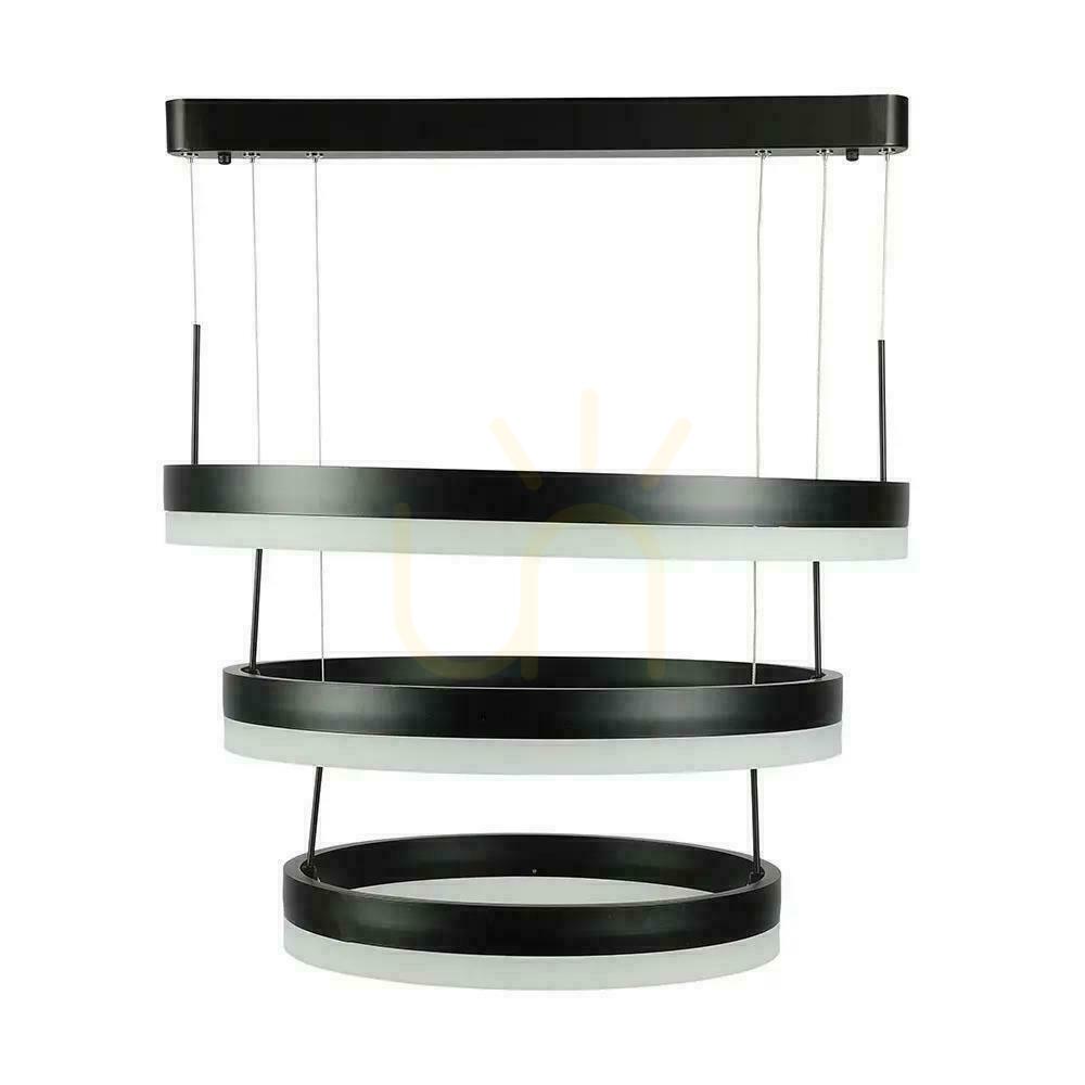 Vedere V-TAC 82W lumina moale candelabru pandantiv LED Luminaire Dimmable negru VT-82-3-B-N 3000K 4550lm 3 ani garanție V-TAC 82W lumina moale candelabru pandantiv LED Luminaire Dimmable negru VT-82-3-B-N 3000K 4550lm 3 ani garanție