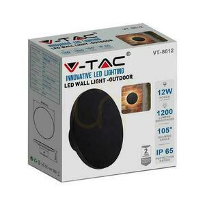 Lampă de perete 12W V-TAC Black Round IP65 VT-8612B-RD 3000K 1200lm. small 4