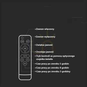 V-TAC 6W Solar LED proiector telecomandă, AUTO, temporizator IP65 VT-55050 6400K 400lm small 3