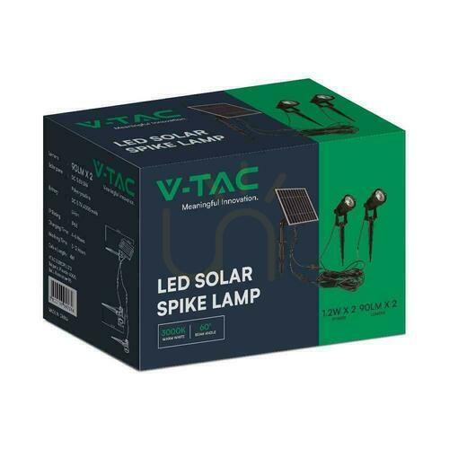 Verifica LED V-TAC Solar Driven Garden Ground Luminaire Set 2x1.2W IP65 VT-11031 3000K 90lm 3 ani garanție
