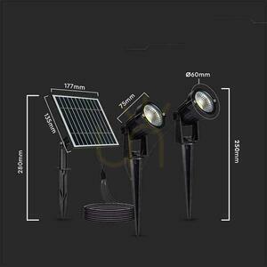 LED V-TAC Solar Driven Garden Ground Luminaire Set 2x1.2W IP65 VT-11031 3000K 90lm 3 ani garanție small 2