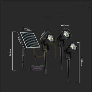 LED V-TAC Solar Driven Garden Ground Luminaire Set 3x1.2W IP65 VT-11032 3000K 50lm 3 ani garanție small 2