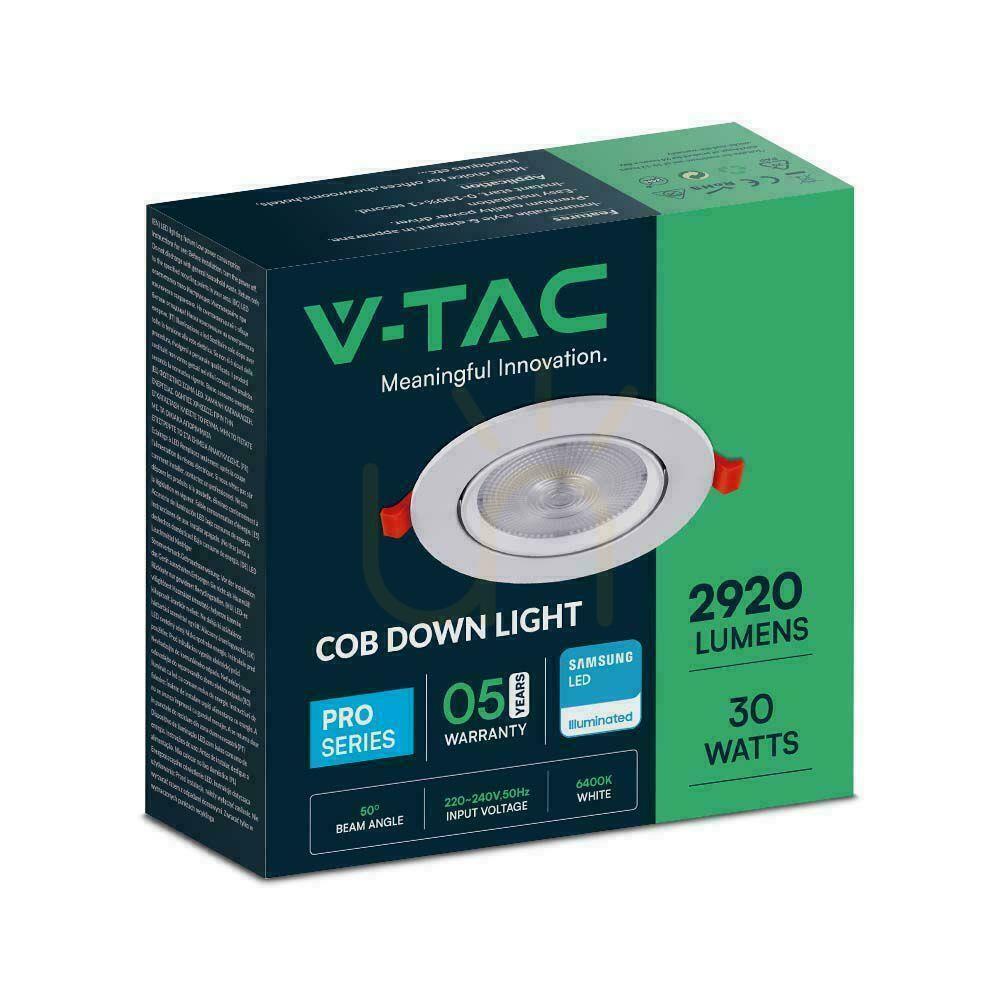 Spectacol V-TAC LED Downlight SAMSUNG CHIP 30W Moving VT-2-30 corp de iluminat 6500K 2920lm 5 ani garanție V-TAC LED Downlight SAMSUNG CHIP 30W Moving VT-2-30 corp de iluminat 6500K 2920lm 5 ani garanție