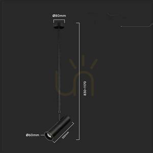 V-TAC GU10 Corp de iluminat reglabil pentru tavan 830-1170mm Negru VT-7900 Garanție de 3 ani small 4