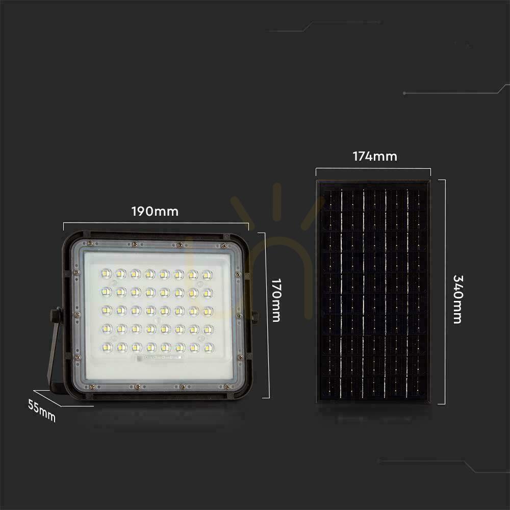 Spectacol V-TAC 10W Solar LED proiector telecomandă, AUTO, temporizator, IP65 negru VT-80W 6400K 800lm V-TAC 10W Solar LED proiector telecomandă, AUTO, temporizator, IP65 negru VT-80W 6400K 800lm