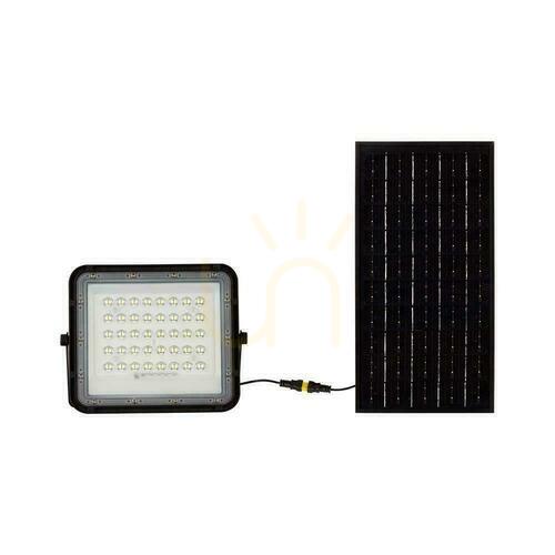 Verifica V-TAC 10W Solar LED proiector telecomandă, AUTO, temporizator, IP65 negru VT-80W 4000K 800lm.
