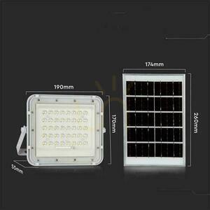 V-TAC 6W Solar LED Proiector Pilot, AUTO, Timer, IP65 Alb VT-40W-W 6400K 400lm 4 V-TAC 6W Solar LED Proiector Pilot, AUTO, Timer, IP65 Alb VT-40W-W 6400K 400lm small 4