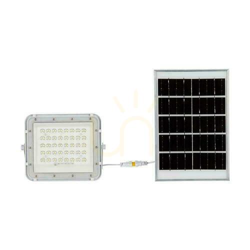 Verifica V-TAC 6W Solar LED proiector telecomandă, AUTO, temporizator, IP65 alb VT-40W-W 4000K 400lm.
