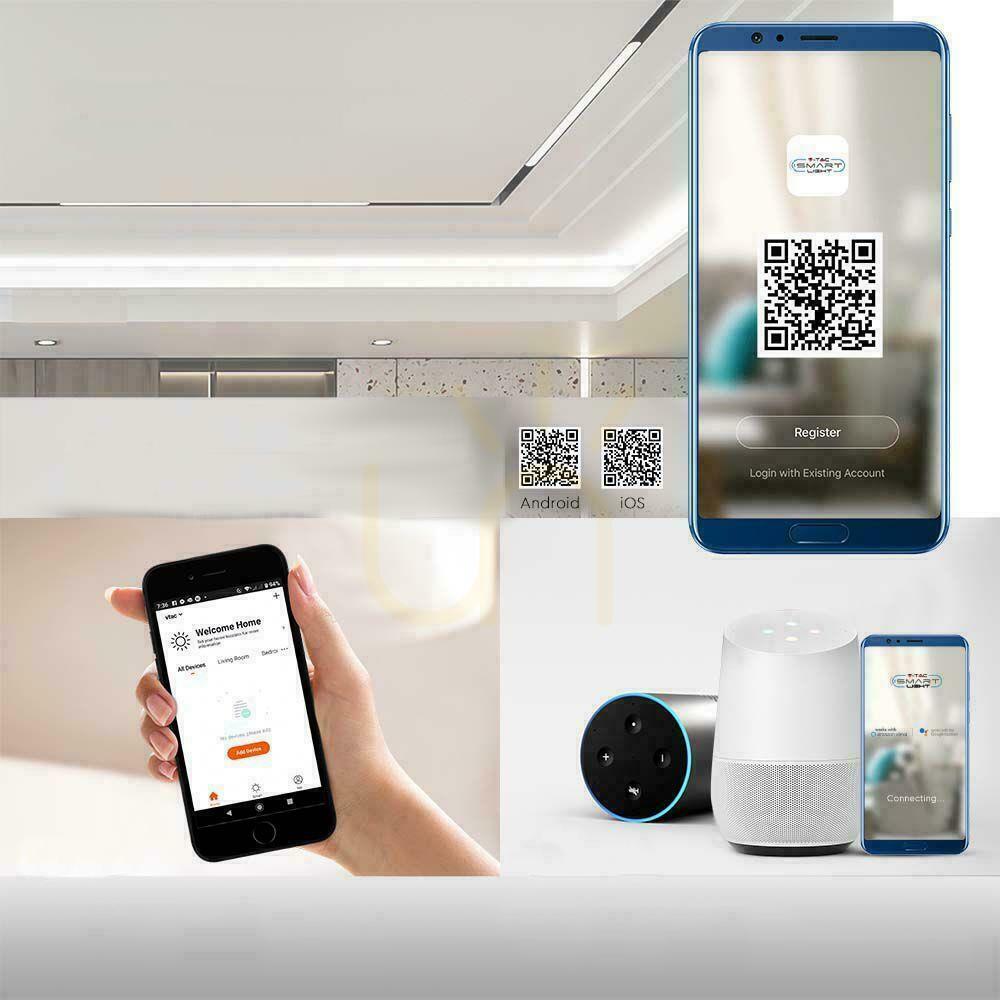 Vedere SMART 48V V-TAC 14W LED CCT 30st SMART WiFi TRACKLIGHT corp de iluminat pentru autobuz Negru VT-3614 2700K-6400K 1300lm 3 ani garanție SMART 48V V-TAC 14W LED CCT 30st SMART WiFi TRACKLIGHT corp de iluminat pentru autobuz Negru VT-3614 2700K-6400K 1300lm 3 ani garanție