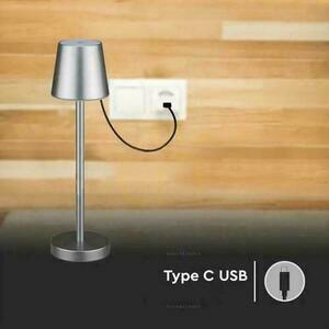 V-TAC 3W LED de încărcare Dimmable lampă de noptieră Gray VT-7703 3000K 70lm. small 4