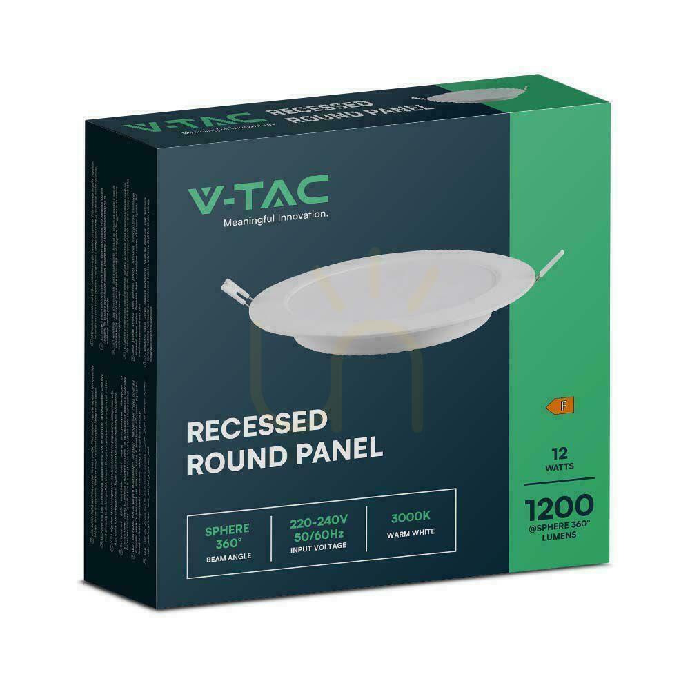 previzualizare V-TAC LED panou încastrat Premium Downlight 12W rotund fi170 VT-61012 4000K 1200lm. V-TAC LED panou încastrat Premium Downlight 12W rotund fi170 VT-61012 4000K 1200lm.