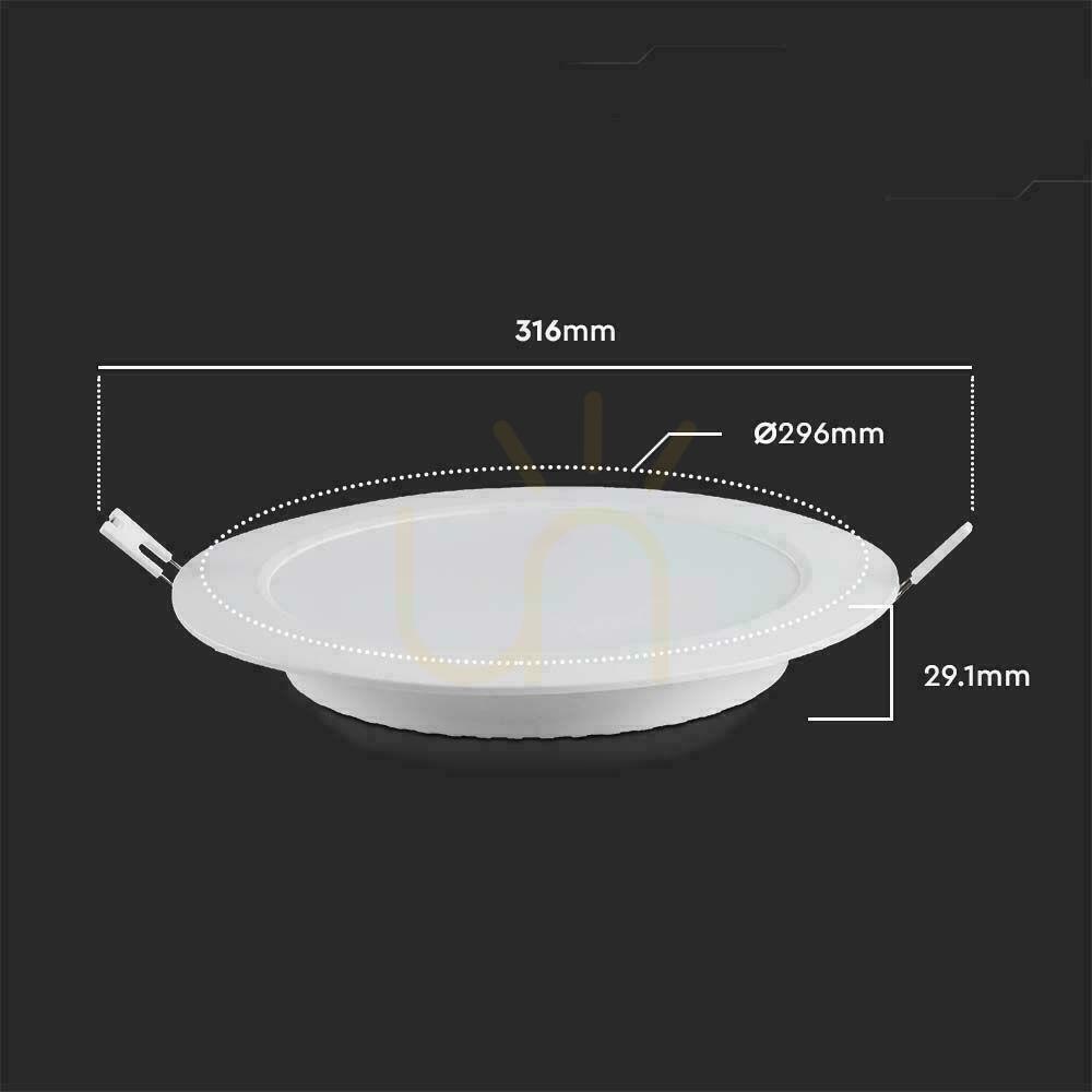 Vedere V-TAC Panoul de încastrat cu LED Premium Downlight 24W rotund fi300 VT-61024 4000K 2640lm. V-TAC Panoul de încastrat cu LED Premium Downlight 24W rotund fi300 VT-61024 4000K 2640lm.