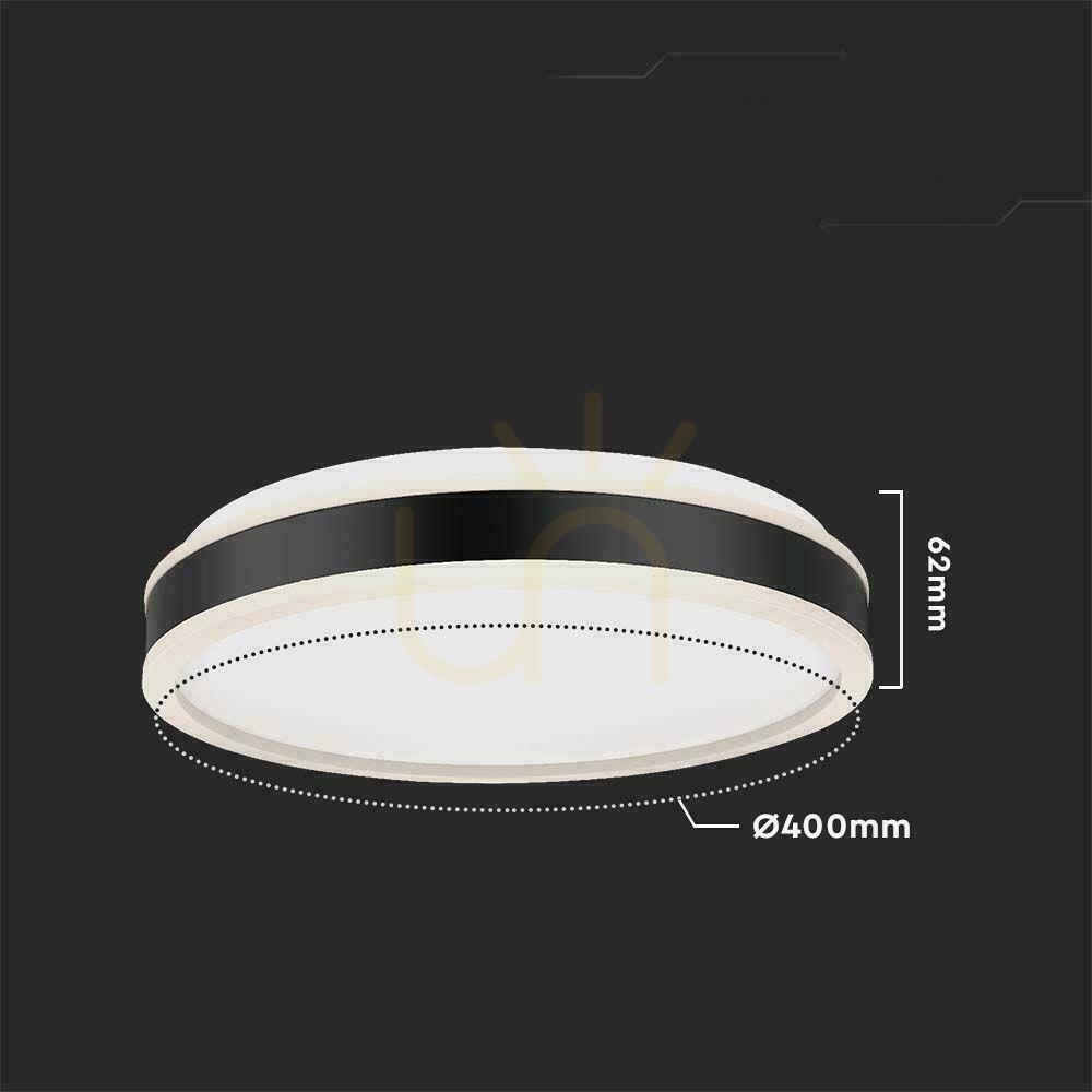 Vedere Plafond V-TAC 38W LED 3in1 negru rotund fi.40cm VT-7757 4000K 4050lm Plafond V-TAC 38W LED 3in1 negru rotund fi.40cm VT-7757 4000K 4050lm