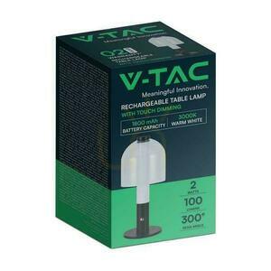 V-TAC 2W LED lampă de noptieră de birou 30cm USB încărcare Dimmable negru VT-1056 3000K 100lm small 1