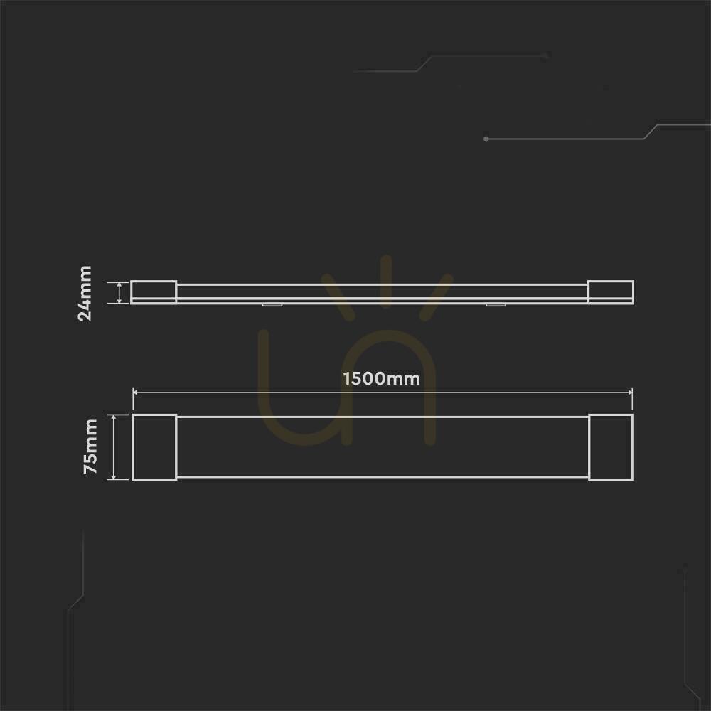 Afişa V-TAC 50W LED Corp de iluminat liniar montat la suprafață 150CM VT-8340 6500K 6000lm 3 ani garanție V-TAC 50W LED Corp de iluminat liniar montat la suprafață 150CM VT-8340 6500K 6000lm 3 ani garanție