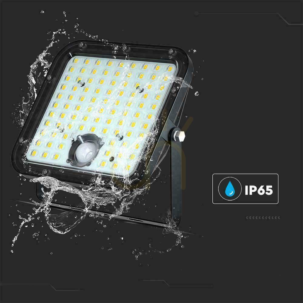Vedere V-TAC 30W IP65 Solar LED proiector, cronometru la distanță, LiFePo 6.4V 6000mA Negru VT-432 6400K 4800lm 3 ani garanție V-TAC 30W IP65 Solar LED proiector, cronometru la distanță, LiFePo 6.4V 6000mA Negru VT-432 6400K 4800lm 3 ani garanție