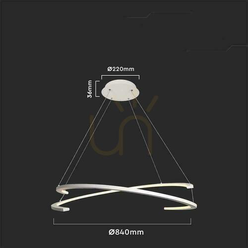 Verifica V-TAC LED pandantiv corp de iluminat 48W 80x120cm Dimmable VT-7908 4000K 5150lm