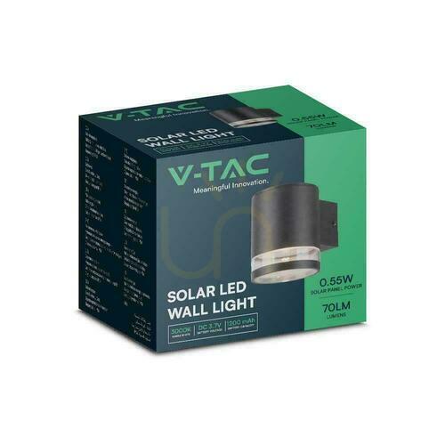 Verifica V-TAC 1W LED negru IP54 VT-1139 3000K 70lm Solar Garden lampă de perete 3 ani garanție
