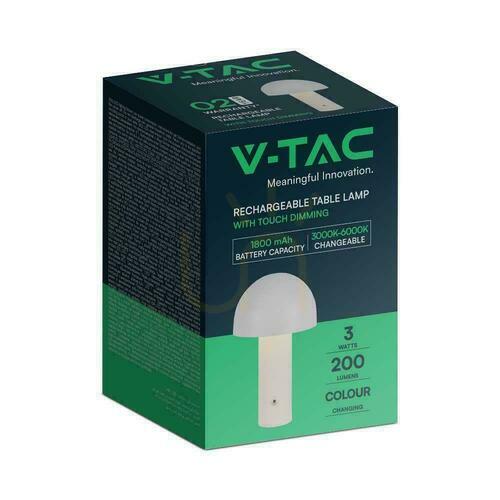 Verifica V-TAC 1W LED lampă de noptieră 25cm USB încărcare Dimmable aur VT-1047 3000K-6000K 200lm.