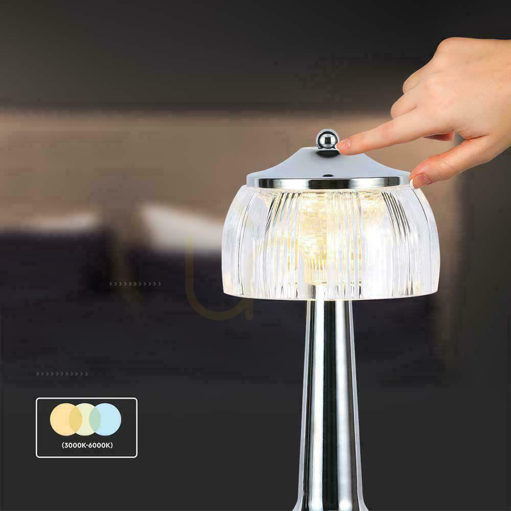 Vedere Lampă de birou LED V-TAC VT-1048 1W USB reglabilă crom 3000–6000K Lampă de birou LED V-TAC VT-1048 1W USB reglabilă crom 3000–6000K