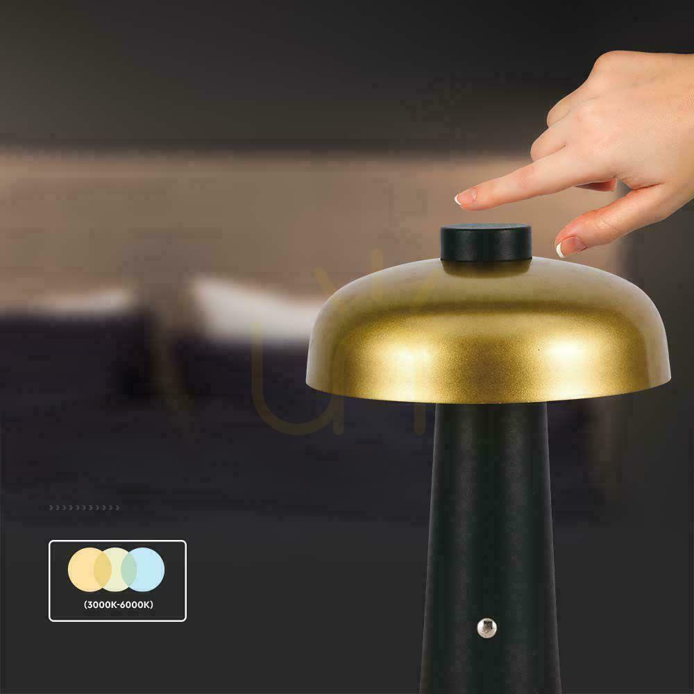Afişa V-TAC 3W LED Lampă de birou pentru noptieră 24cm Încărcare USB Dimmable Aur VT-1050 3000K-6000K 200lm V-TAC 3W LED Lampă de birou pentru noptieră 24cm Încărcare USB Dimmable Aur VT-1050 3000K-6000K 200lm