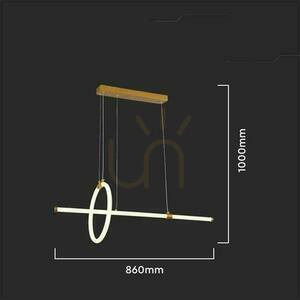 V-TAC 16W LED corp de iluminat suspendat Gold VT-7818 3000K 1820lm small 1