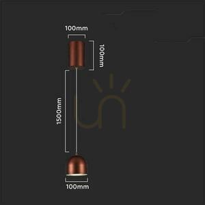 V-TAC LED corp de iluminat suspendat 8.5W 100cm reglabil, comutator tactil Brown VT-7795 3000K 850lm small 2