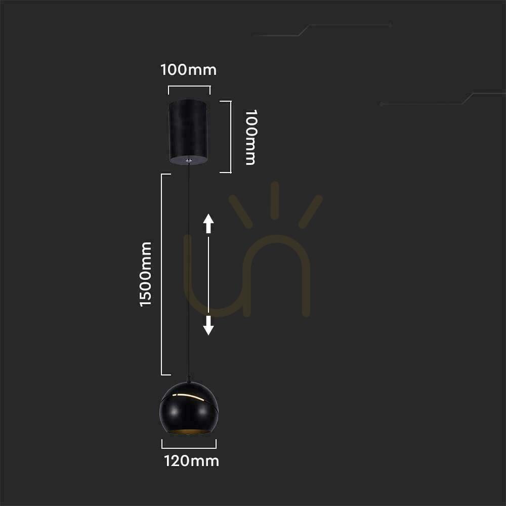 Vedere V-TAC LED pandantiv corp de iluminat 8.5W 150cm reglabil Negru VT-7797 3000K 850lm V-TAC LED pandantiv corp de iluminat 8.5W 150cm reglabil Negru VT-7797 3000K 850lm