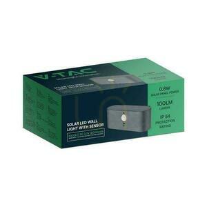 Lampă de perete de grădină Solar V-TAC 0.8W LED senzor de mișcare IP54 VT-1148 3000K 100lm 3 ani garanție small 1