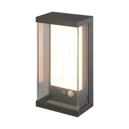 Verifica Lampă de perete pentru grădină Solar V-TAC 1W LED senzor de mișcare IP65 Gray Anthracite VT-1193 3000K 95lm