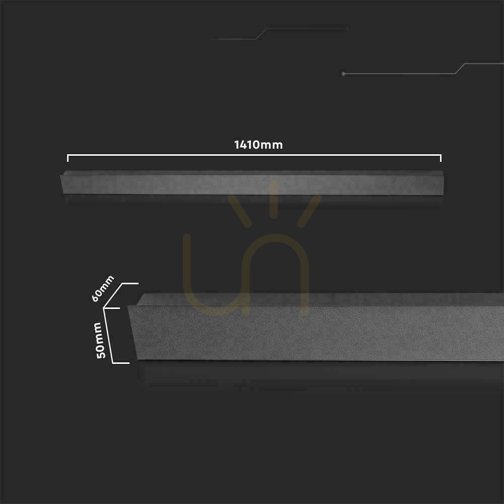 Vedere LED Line V-TAC 23W IP65 antracit 140cm corp de iluminat de perete VT-1178 3000K 2875lm. LED Line V-TAC 23W IP65 antracit 140cm corp de iluminat de perete VT-1178 3000K 2875lm.