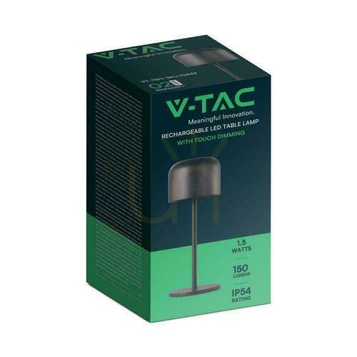 Verifica V-TAC 1.5W LED lampă de noptieră 21cm Încărcare Dimmable negru VT-1181 2700K-5700K 150lm