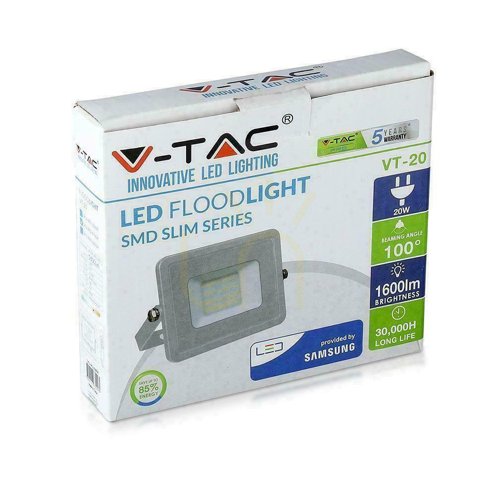 Spectacol V-TAC 20W SAMSUNG CHIP alb VT-20-W LED proiector 6400K 1600lm 5 ani garanție V-TAC 20W SAMSUNG CHIP alb VT-20-W LED proiector 6400K 1600lm 5 ani garanție