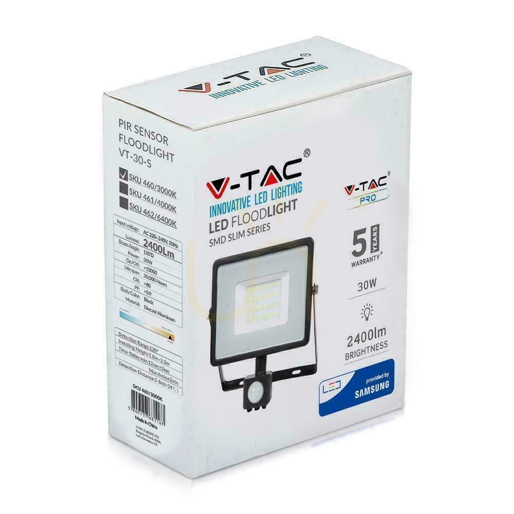 previzualizare V-TAC 30W LED Proiector SAMSUNG CHIP Senzor de mișcare Funcție Cut-OFF Negru VT-30-S-B 3000K 2400lm Garanție de 5 ani V-TAC 30W LED Proiector SAMSUNG CHIP Senzor de mișcare Funcție Cut-OFF Negru VT-30-S-B 3000K 2400lm Garanție de 5 ani