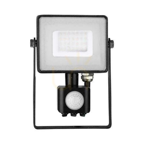 Verifica V-TAC 30W LED Proiector SAMSUNG CHIP Senzor de mișcare Funcție Cut-OFF Negru VT-30-S-B 3000K 2400lm Garanție de 5 ani